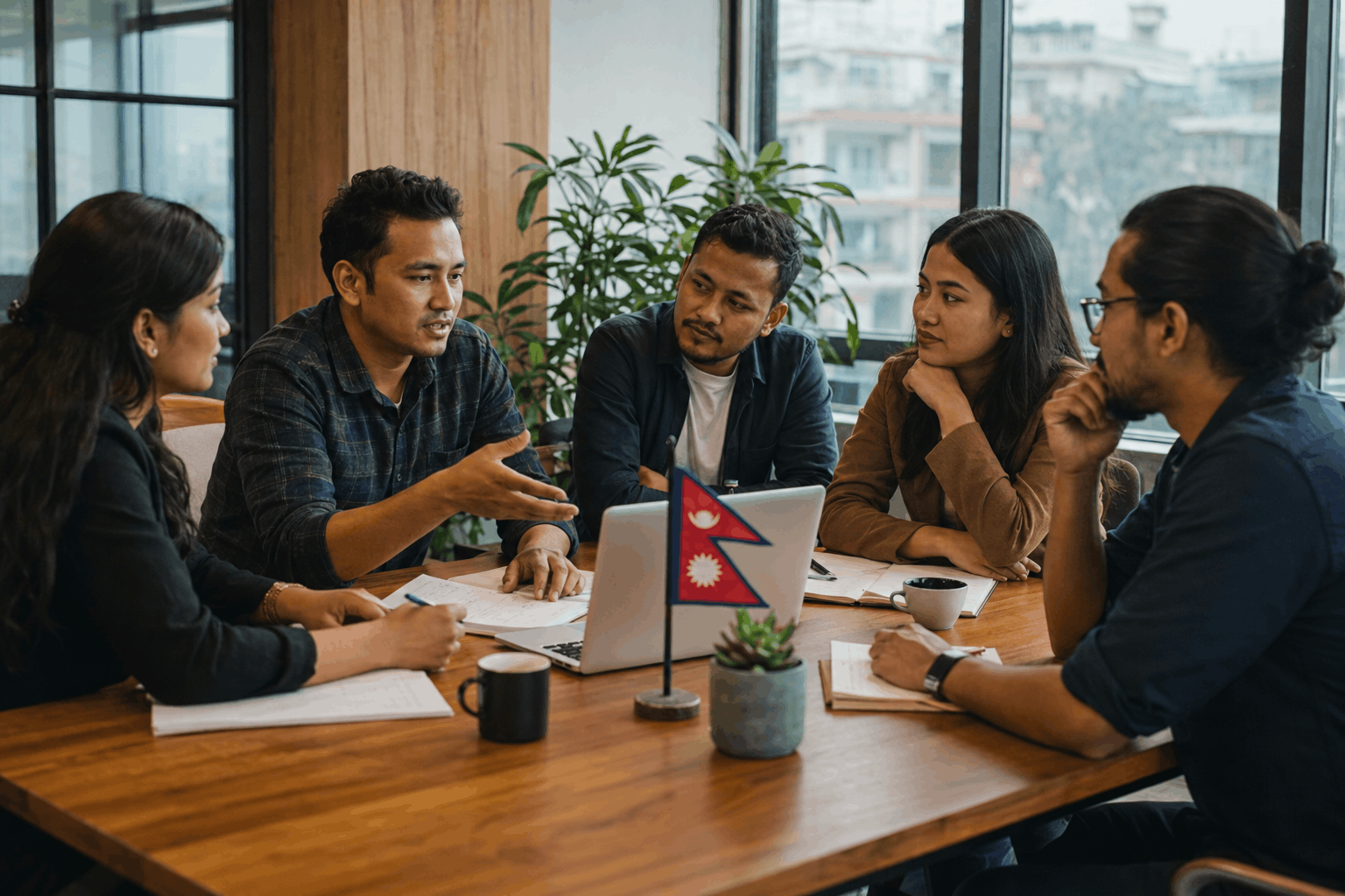 Breadcrumb team collaborating in our Kathmandu office